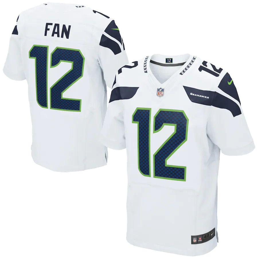 Men Seattle Seahawks #12 Fan Nike White Elite NFL Jersey